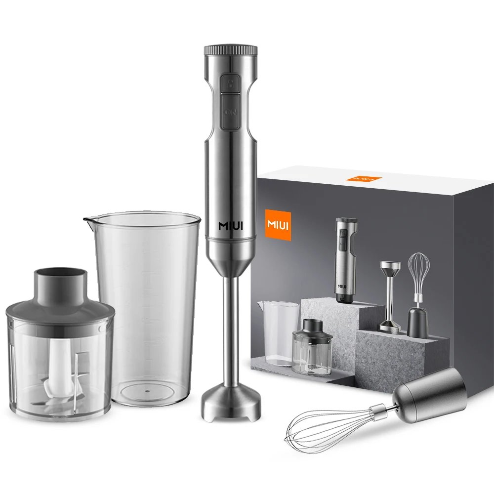 MIUI Hand Immersion Blender 1000W Powerful 4-in-1,Stainless Steel Stick Food Mixer,700ml Mixing Beaker,500ml Processor,Whisk MIUI Hand Immersion Blender 1000W Powerful 4-in-1,Stainless Steel Stick Food Mixer,700ml Mixing Beaker,500ml Processor,Whisk