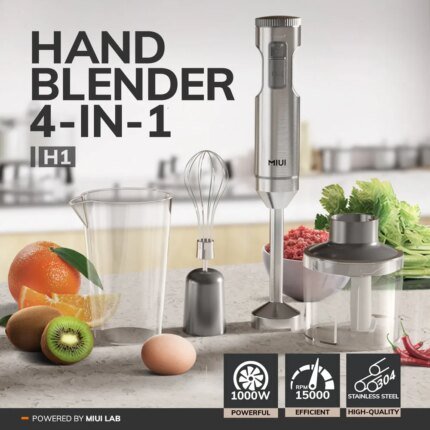 Powerful 4-in-1 Handheld Blender Set – Stainless Steel Stick Food Mixer