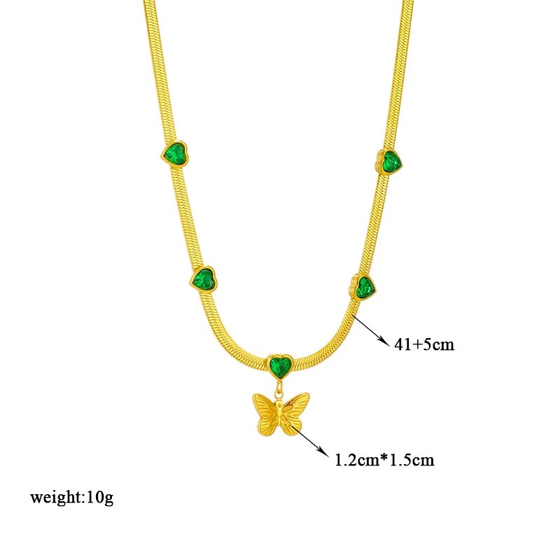 DIEYURO 316L Stainless Steel Butterfly Moon Lock Blue Eyes Pendant Necklace For Women New Multilayer Choker Chain Jewelry Gifts