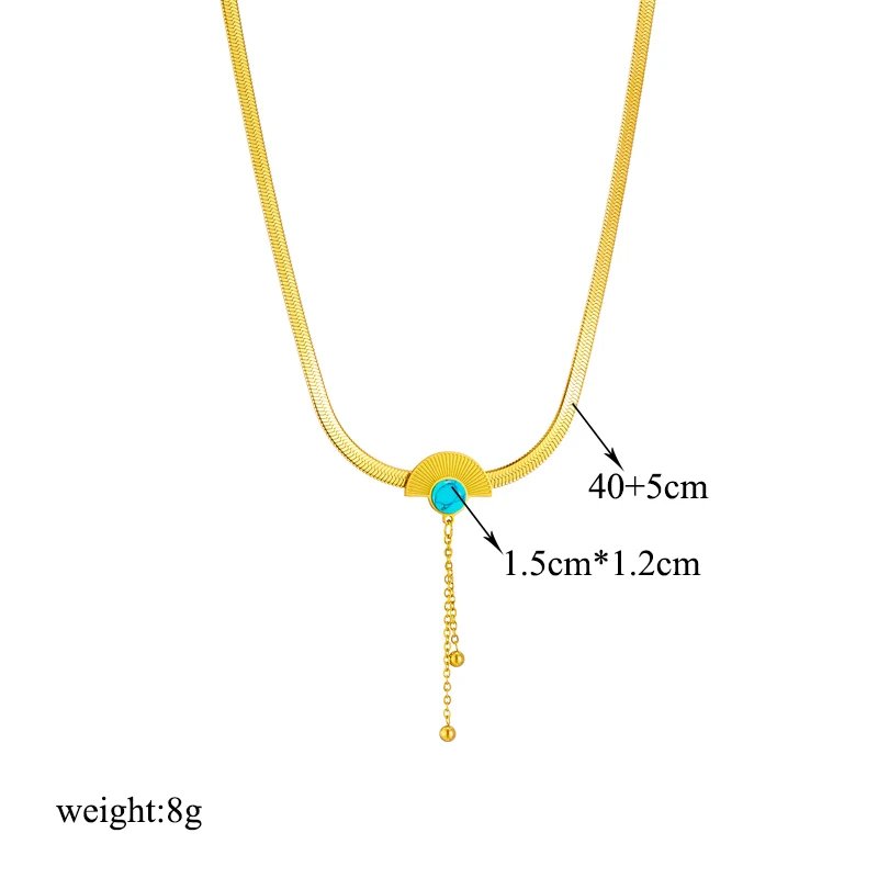 DIEYURO 316L Stainless Steel Butterfly Moon Lock Blue Eyes Pendant Necklace For Women New Multilayer Choker Chain Jewelry Gifts