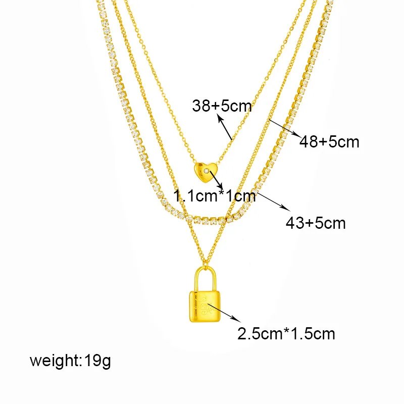 DIEYURO 316L Stainless Steel Butterfly Moon Lock Blue Eyes Pendant Necklace For Women New Multilayer Choker Chain Jewelry Gifts