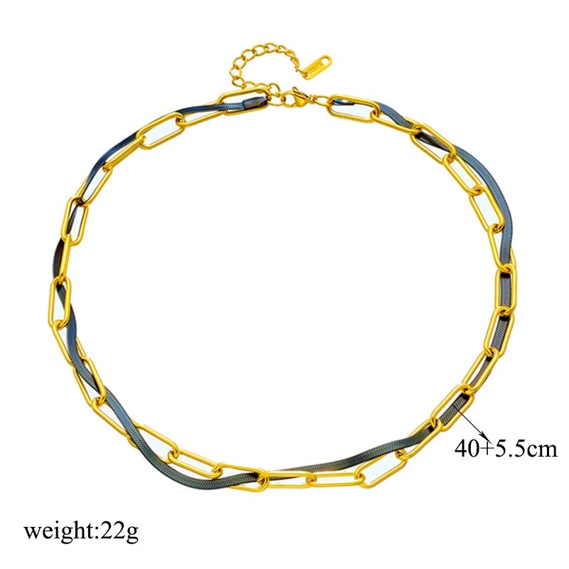 DIEYURO 316L Stainless Steel Butterfly Moon Lock Blue Eyes Pendant Necklace For Women New Multilayer Choker Chain Jewelry Gifts