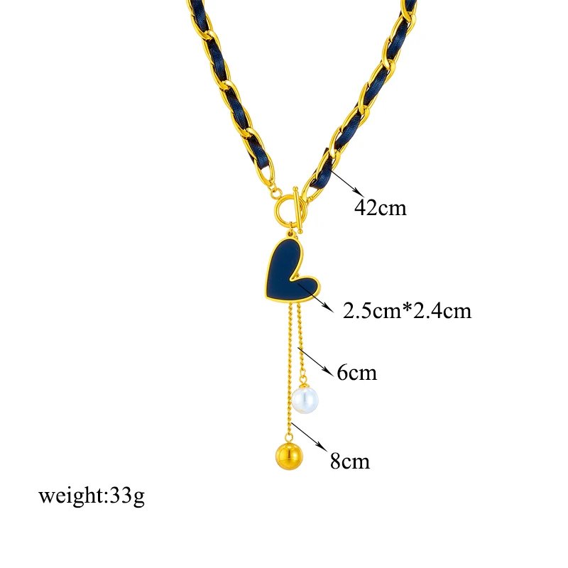 DIEYURO 316L Stainless Steel Butterfly Moon Lock Blue Eyes Pendant Necklace For Women New Multilayer Choker Chain Jewelry Gifts