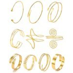 Boho Arm Bracelet for Women Vintage Geometric Gold Leaf Cuff Bangle