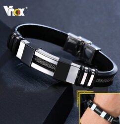 stainless steel bracelet men black design