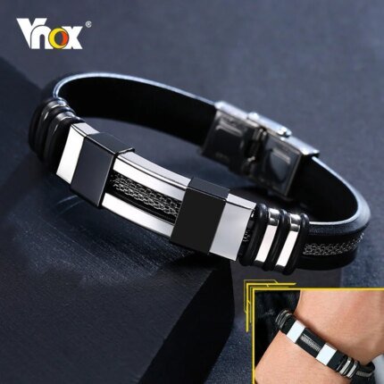 stainless steel bracelet men black design