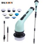 9-in-1 Electric Cleaning Brush – Powerful Spin Scrubber for Kitchen and Bathroom Cleaning