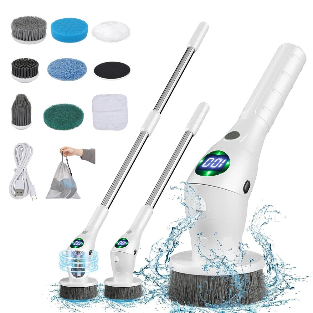 "Electric Spin Scrubber 8 in 1 Multifunctional Wireless Cleaning Brush"