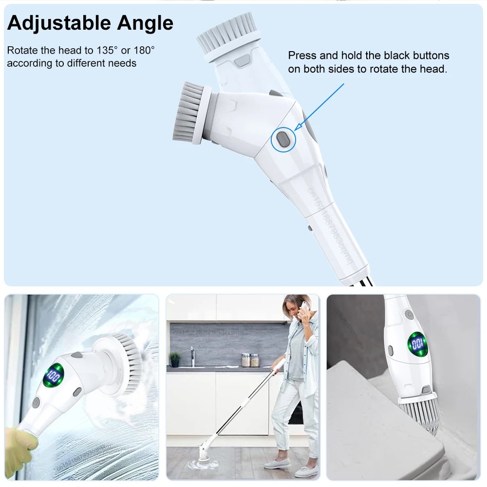 Electric Cleaning Brush 8 in 1 Multifunctional Household Wireless Rotatable Cleaning Brush For Bathroom Kitchen Windows Toilet Electric Cleaning Brush 8 in 1 Multifunctional Household Wireless Rotatable Cleaning Brush For Bathroom Kitchen Windows Toilet