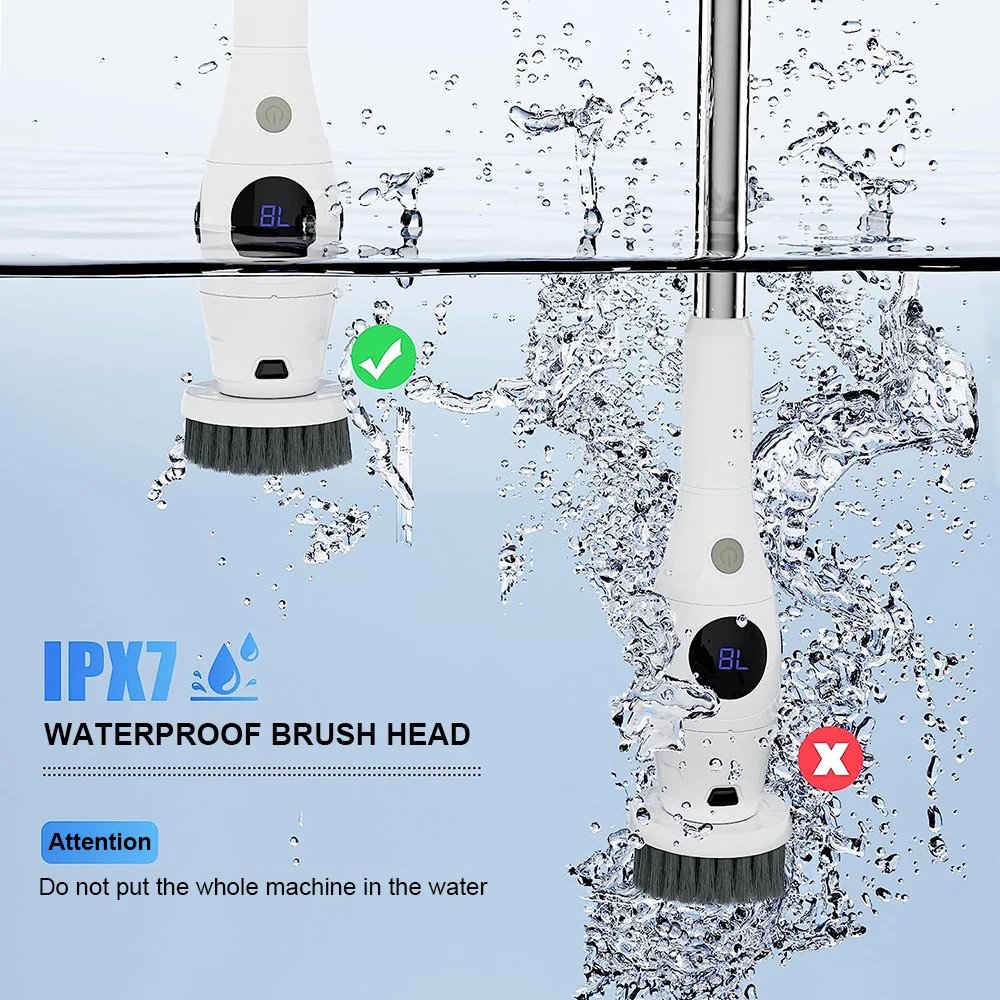 Electric Cleaning Brush 8 in 1 Multifunctional Household Wireless Rotatable Cleaning Brush For Bathroom Kitchen Windows Toilet Electric Cleaning Brush 8 in 1 Multifunctional Household Wireless Rotatable Cleaning Brush For Bathroom Kitchen Windows Toilet