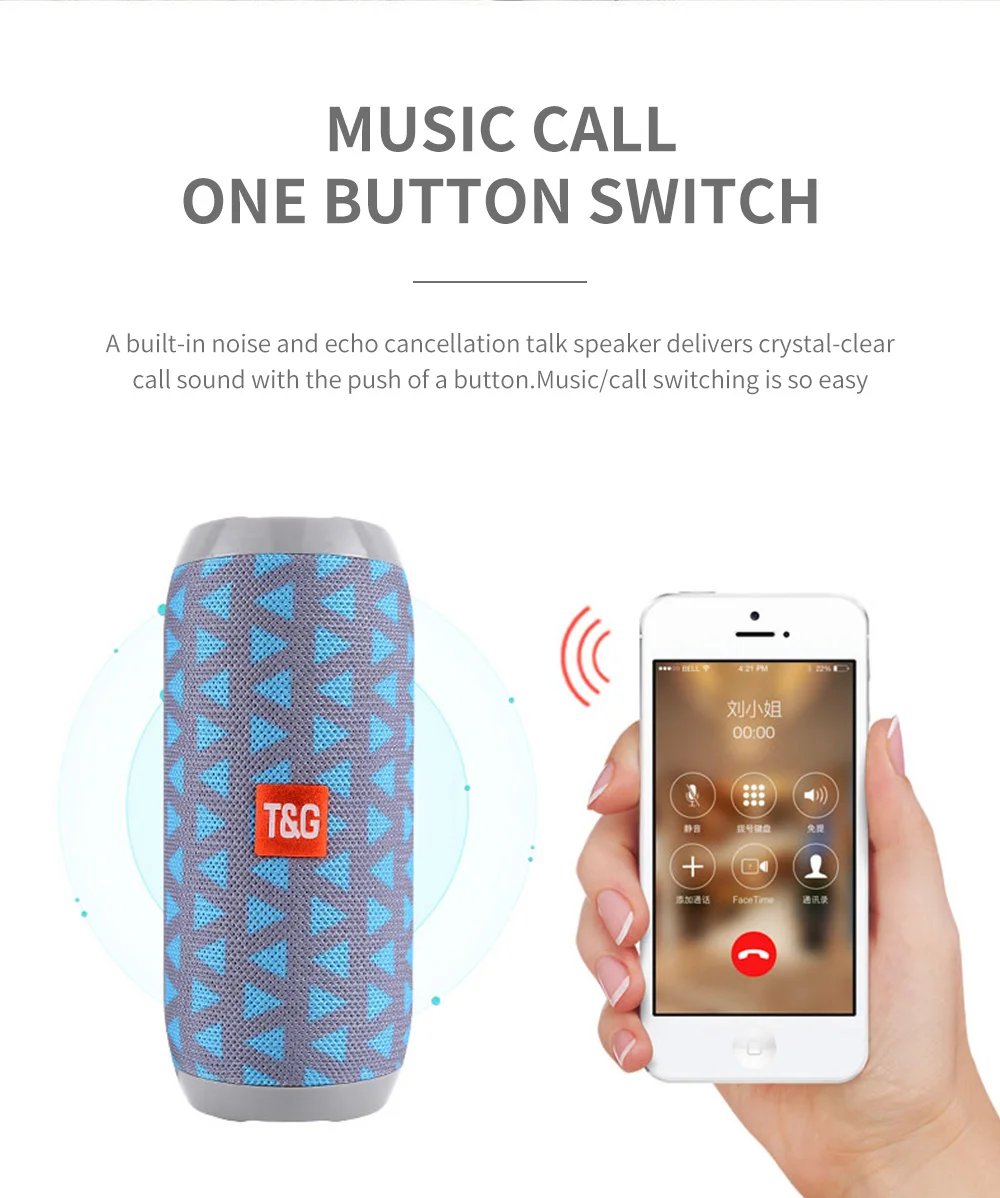 Bluetooth Speaker T&G TG117 Portable TWS Sound Box Waterproof Loudspeaker Outdoor Stereo Surround Speakers Support TF FM Radio Bluetooth Speaker T&G TG117 Portable TWS Sound Box Waterproof Loudspeaker Outdoor Stereo Surround Speakers Support TF FM Radio