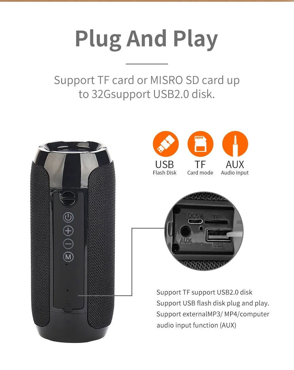 Bluetooth Speaker T&G TG117 Portable TWS Sound Box Waterproof Loudspeaker Outdoor Stereo Surround Speakers Support TF FM Radio Bluetooth Speaker T&G TG117 Portable TWS Sound Box Waterproof Loudspeaker Outdoor Stereo Surround Speakers Support TF FM Radio