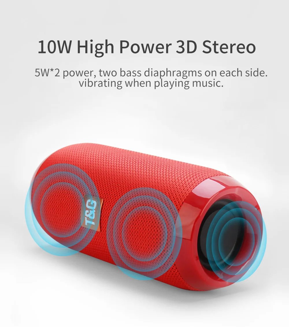 Bluetooth Speaker T&G TG117 Portable TWS Sound Box Waterproof Loudspeaker Outdoor Stereo Surround Speakers Support TF FM Radio Bluetooth Speaker T&G TG117 Portable TWS Sound Box Waterproof Loudspeaker Outdoor Stereo Surround Speakers Support TF FM Radio