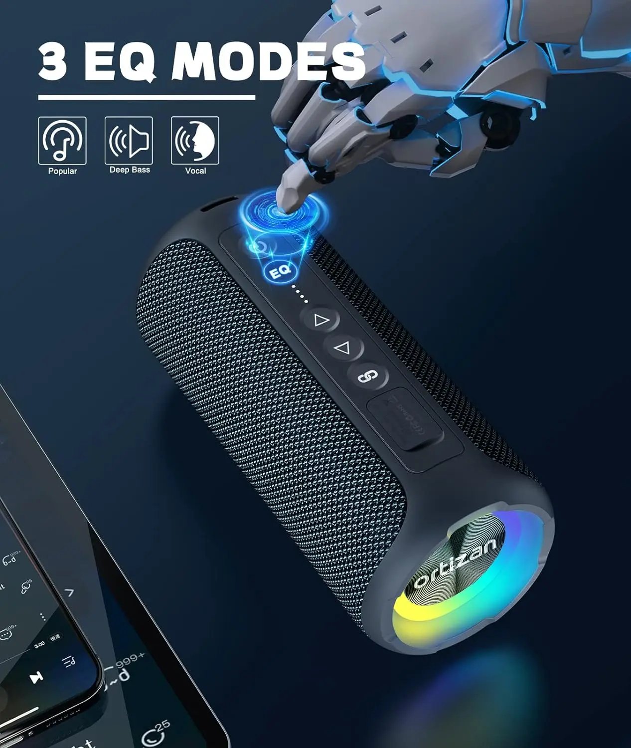 Ortizan X8 Pro Bluetooth Speaker Portable with 40W Stereo Sound,Rich Bass,IPX7 Waterproof, 30H Playtime, Mixed Color Lights,3 EQ Ortizan X8 Pro Bluetooth Speaker Portable with 40W Stereo Sound,Rich Bass,IPX7 Waterproof, 30H Playtime, Mixed Color Lights,3 EQ