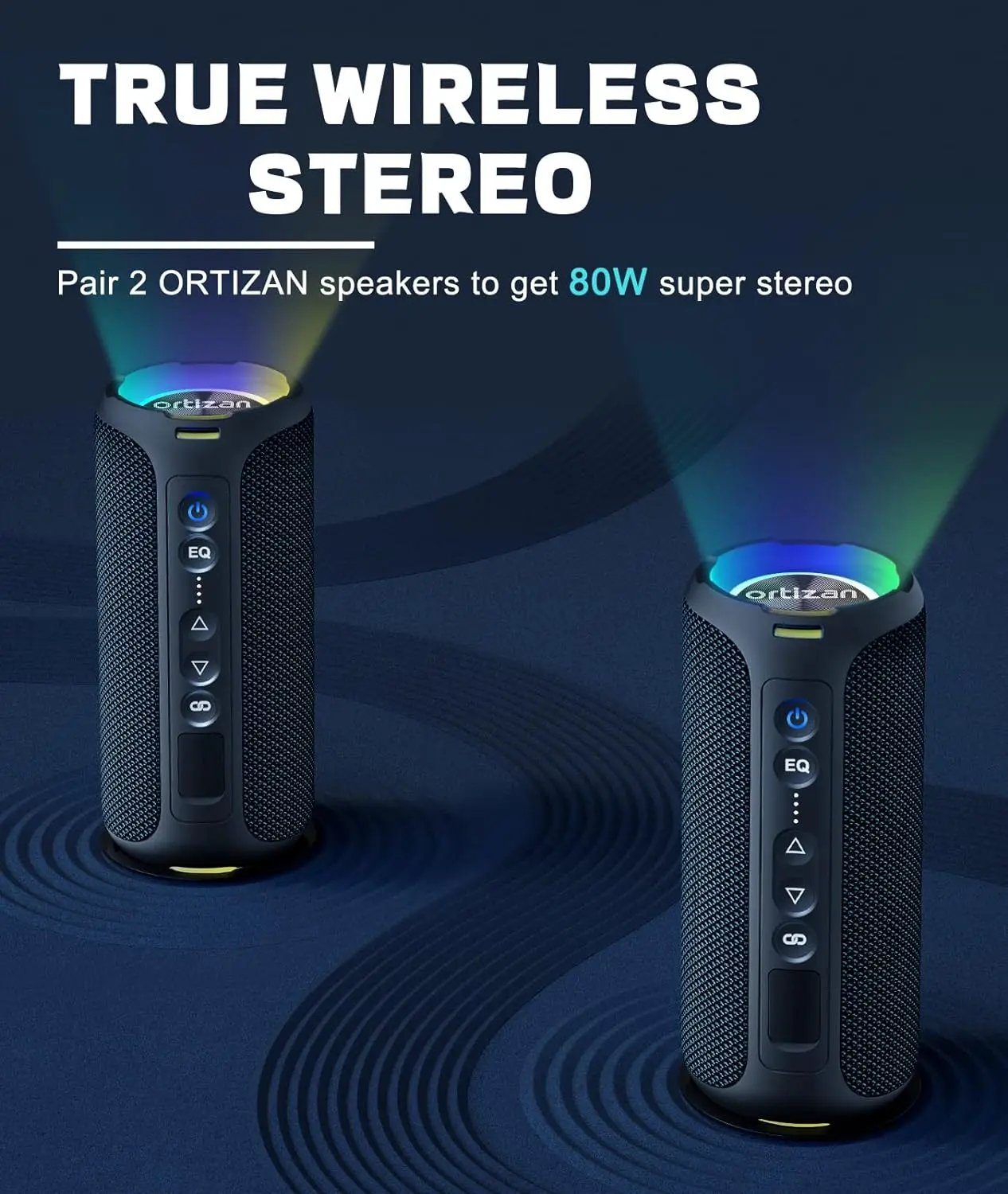 Ortizan X8 Pro Bluetooth Speaker Portable with 40W Stereo Sound,Rich Bass,IPX7 Waterproof, 30H Playtime, Mixed Color Lights,3 EQ Ortizan X8 Pro Bluetooth Speaker Portable with 40W Stereo Sound,Rich Bass,IPX7 Waterproof, 30H Playtime, Mixed Color Lights,3 EQ