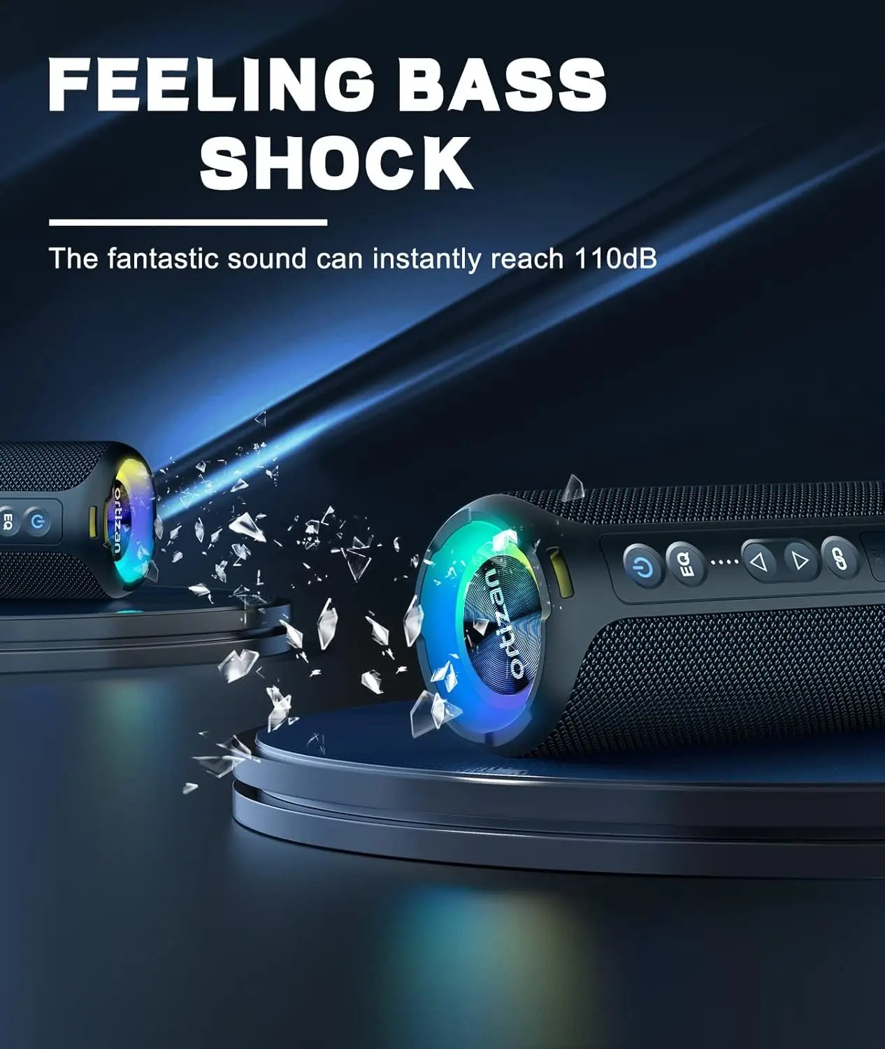 Ortizan X8 Pro Bluetooth Speaker Portable with 40W Stereo Sound,Rich Bass,IPX7 Waterproof, 30H Playtime, Mixed Color Lights,3 EQ Ortizan X8 Pro Bluetooth Speaker Portable with 40W Stereo Sound,Rich Bass,IPX7 Waterproof, 30H Playtime, Mixed Color Lights,3 EQ