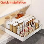 "Kitchen Storage Rack pull-out organizer for cabinets and spice storage"