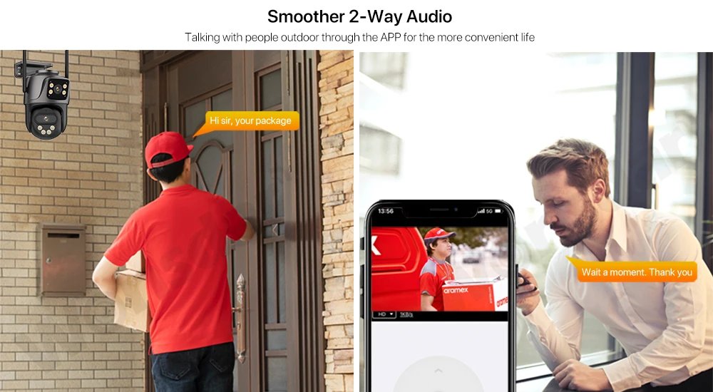 4K 8MP PTZ WIFI Camera Dual Lens Dual Screen IP Camera Outdoor 4MP HD Auto Tracking Security Protection CCTV Surveillance iCSee