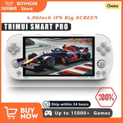 Handheld Game Console with 4.96-inch IPS Screen and RGB Lighting