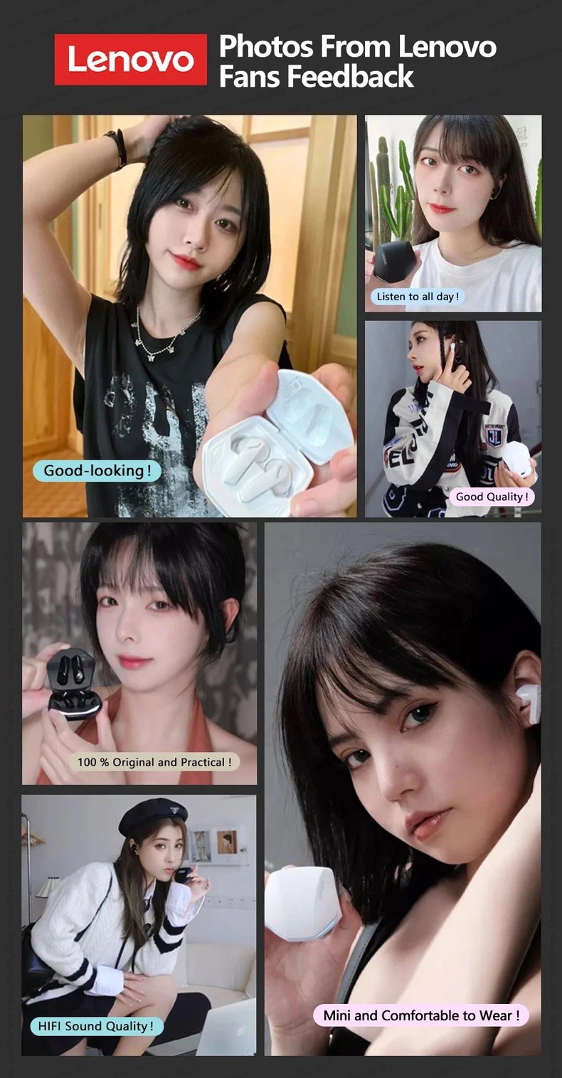 Lenovo GM2 Pro Wireless Headphones Touch Control Game Bluetooth Earphones Noise Reduction HiFi Stereo Music Sport Earbuds Choice