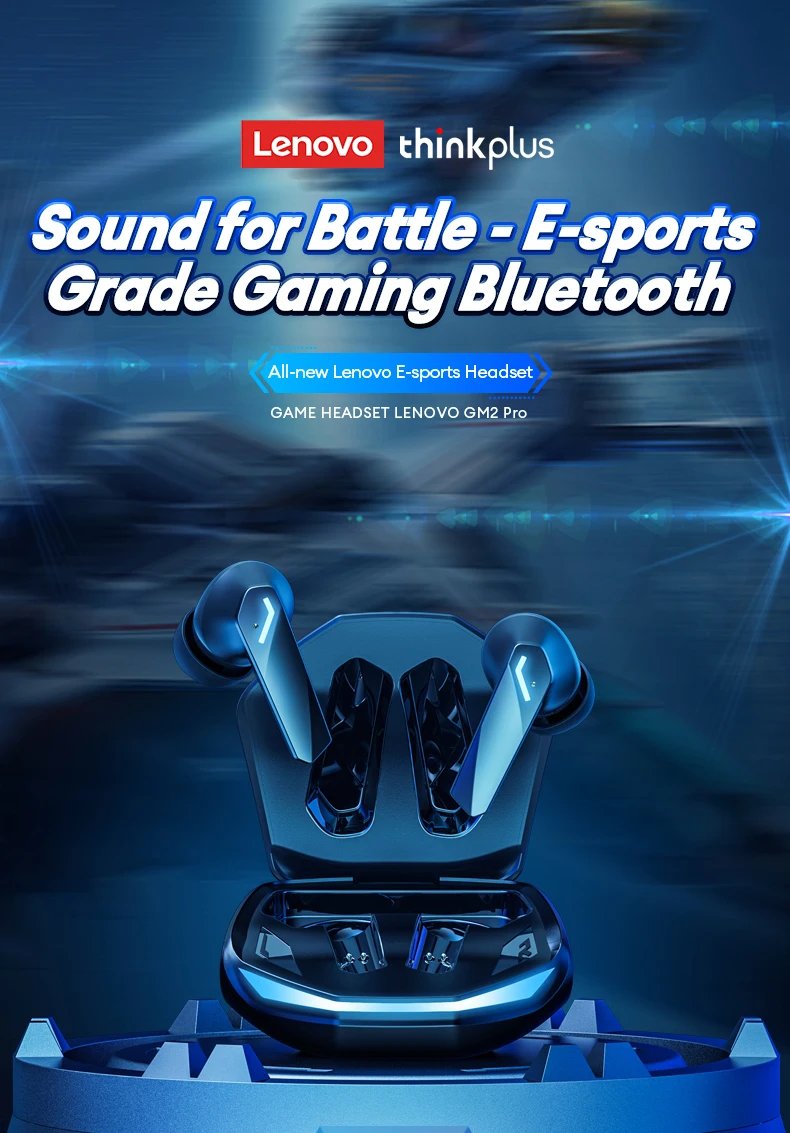 Lenovo GM2 Pro Wireless Headphones Touch Control Game Bluetooth Earphones Noise Reduction HiFi Stereo Music Sport Earbuds Choice