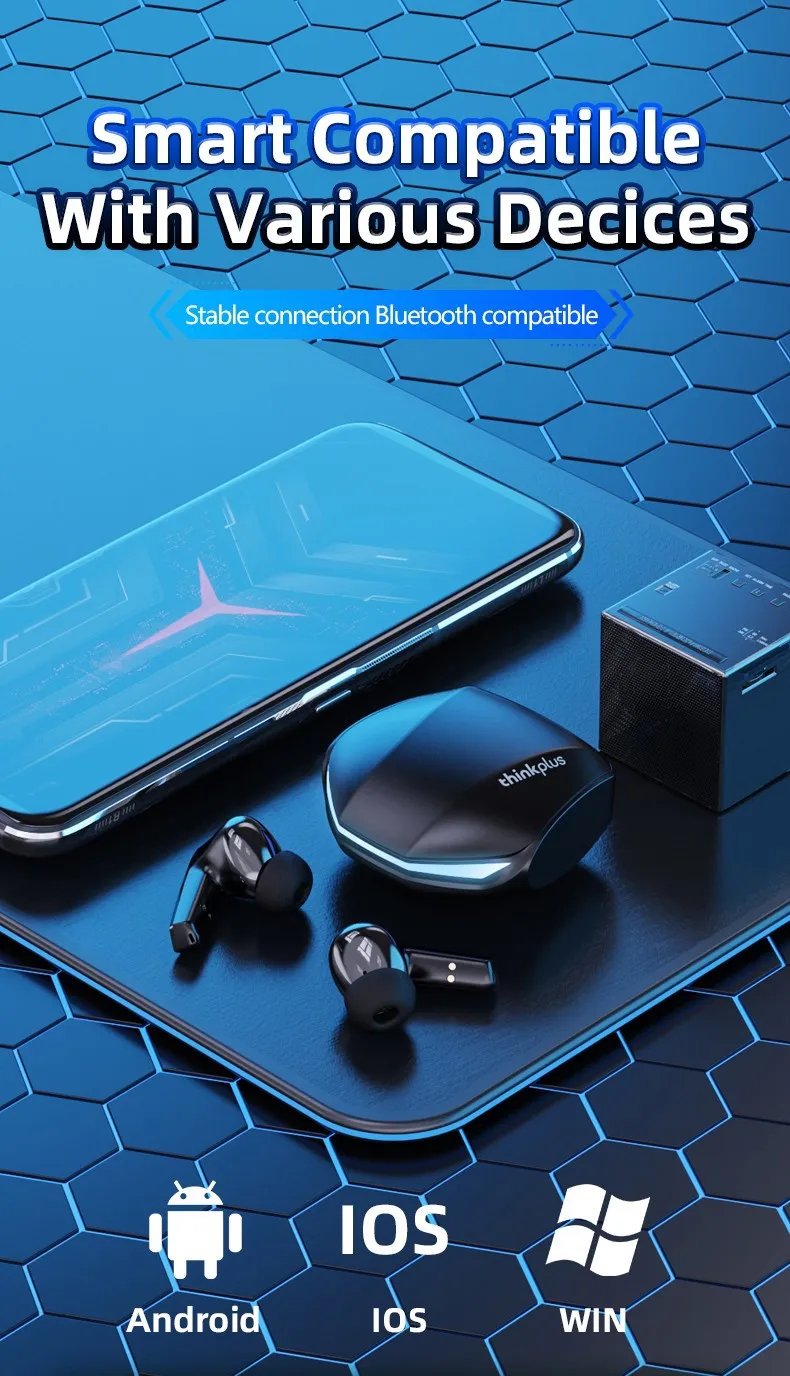 Lenovo GM2 Pro Wireless Headphones Touch Control Game Bluetooth Earphones Noise Reduction HiFi Stereo Music Sport Earbuds Choice