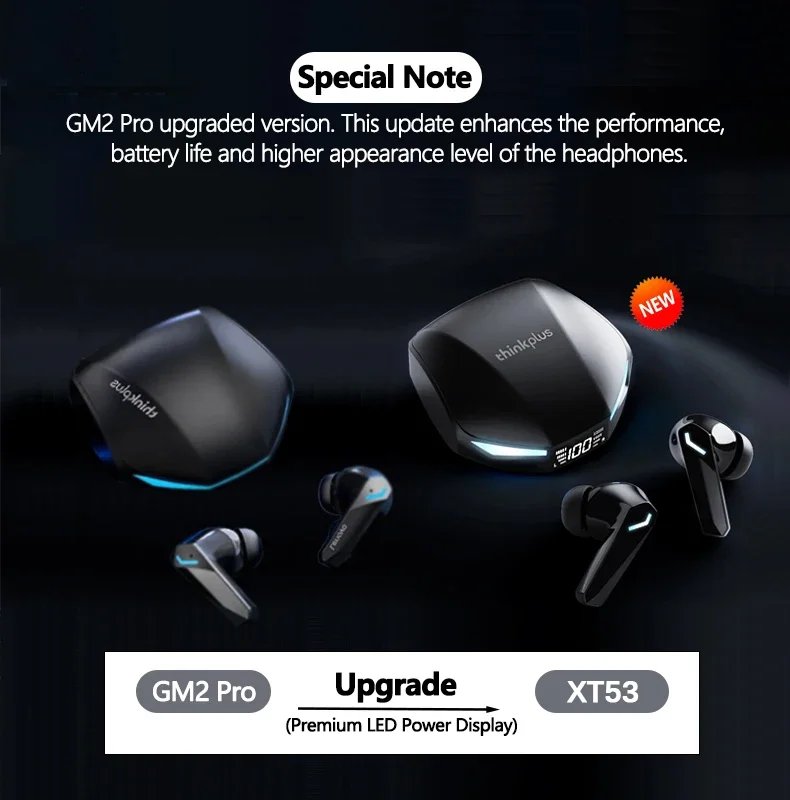 New Lenovo XT53 Wireless Bluetooth 5.4 Earphones LED Digital Display Waterproof Earbuds Noise Cancelling HD Voice Gaming Headset New Lenovo XT53 Wireless Bluetooth 5.4 Earphones LED Digital Display Waterproof Earbuds Noise Cancelling HD Voice Gaming Headset