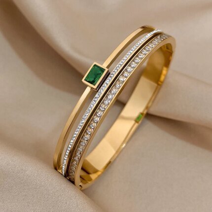 Luxury Stainless Steel Cuff Bracelet for Women