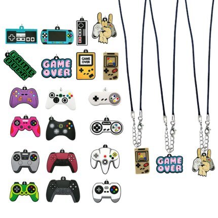 Video Game Necklace Retro Gamepad PVC Controller Pendant Chain