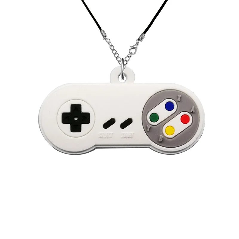 1/20pcs Gamepad PVC Necklace Retro Game Cartridge Handset Necklace Chain White Black Controller Pendant Chain Gifts for Women