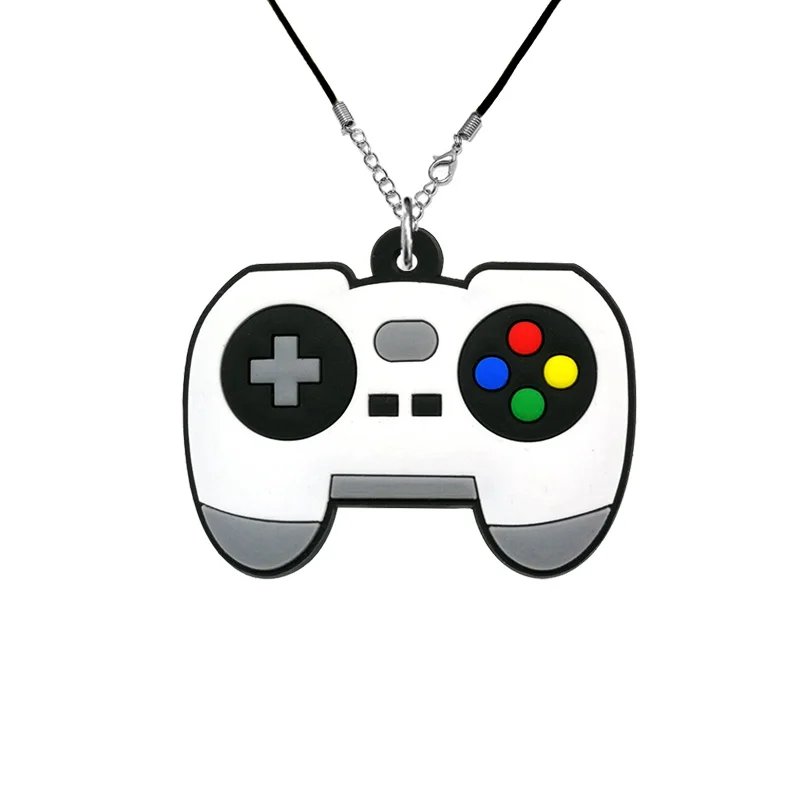 1/20pcs Gamepad PVC Necklace Retro Game Cartridge Handset Necklace Chain White Black Controller Pendant Chain Gifts for Women