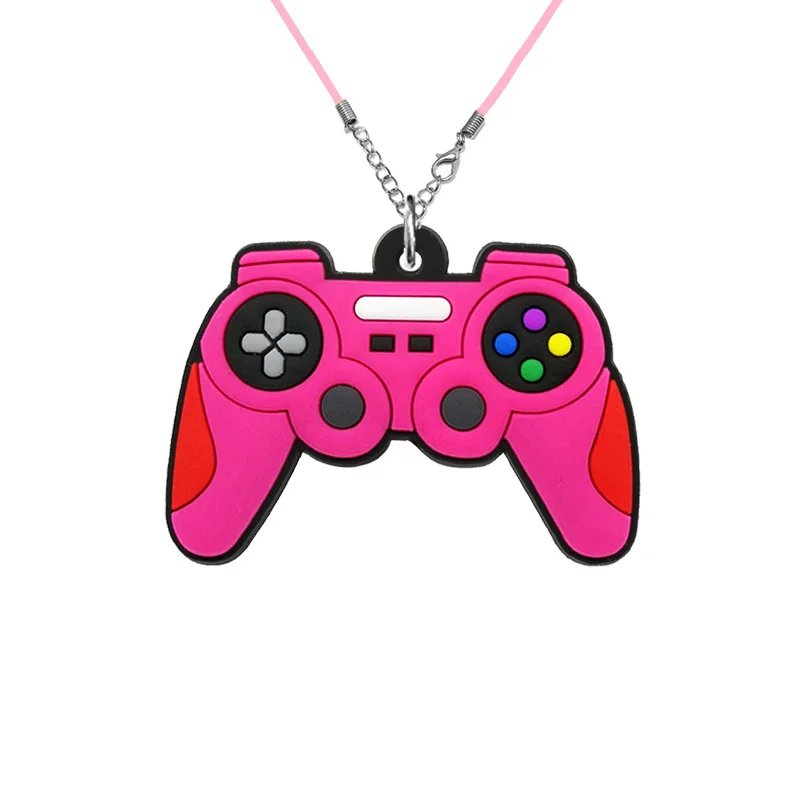 1/20pcs Gamepad PVC Necklace Retro Game Cartridge Handset Necklace Chain White Black Controller Pendant Chain Gifts for Women