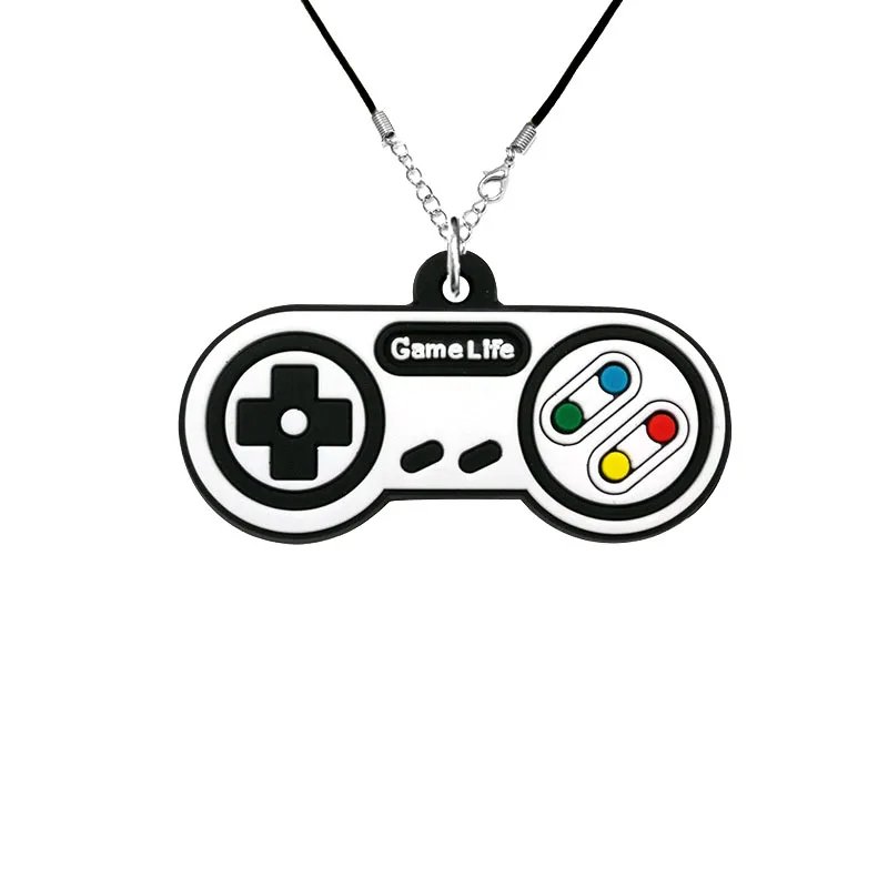 1/20pcs Gamepad PVC Necklace Retro Game Cartridge Handset Necklace Chain White Black Controller Pendant Chain Gifts for Women
