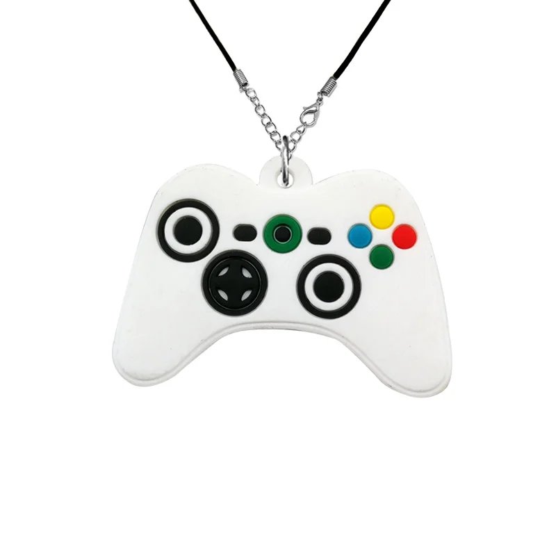 1/20pcs Gamepad PVC Necklace Retro Game Cartridge Handset Necklace Chain White Black Controller Pendant Chain Gifts for Women