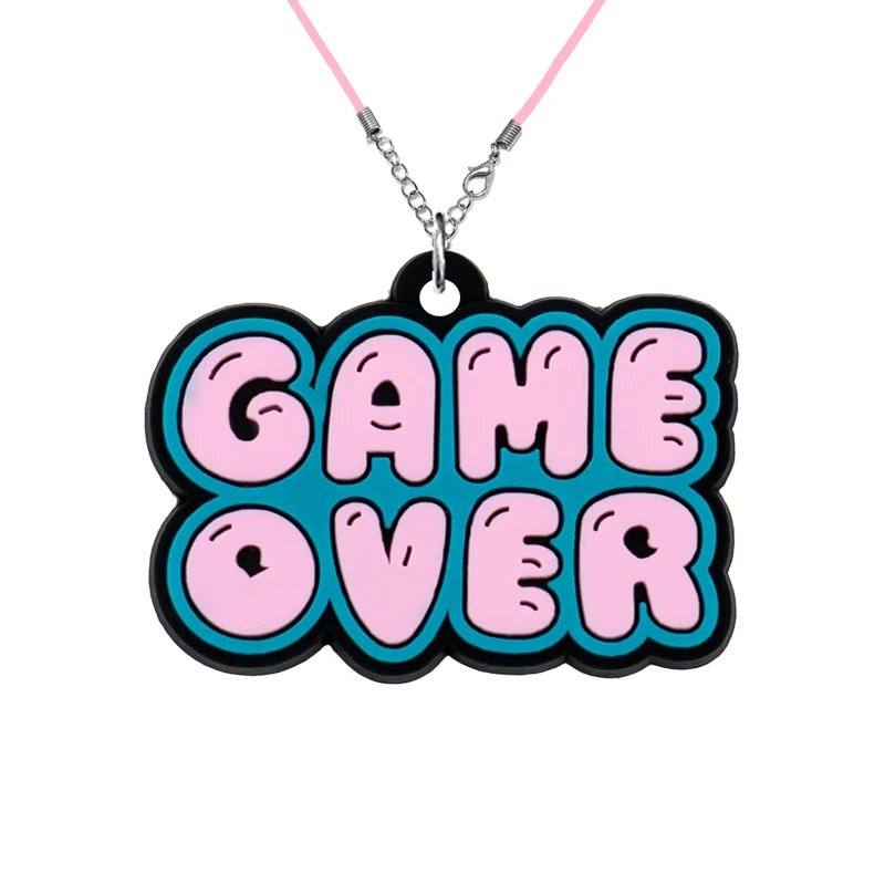 1/20pcs Gamepad PVC Necklace Retro Game Cartridge Handset Necklace Chain White Black Controller Pendant Chain Gifts for Women