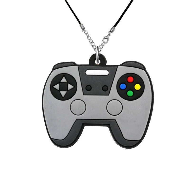 1/20pcs Gamepad PVC Necklace Retro Game Cartridge Handset Necklace Chain White Black Controller Pendant Chain Gifts for Women