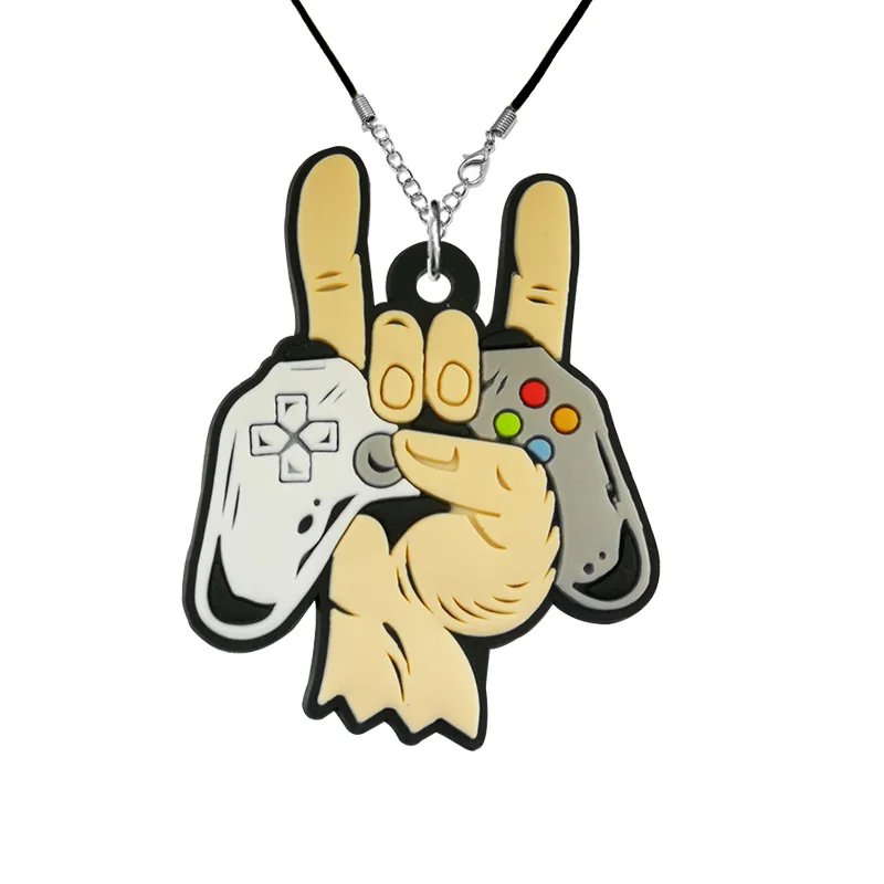 1/20pcs Gamepad PVC Necklace Retro Game Cartridge Handset Necklace Chain White Black Controller Pendant Chain Gifts for Women