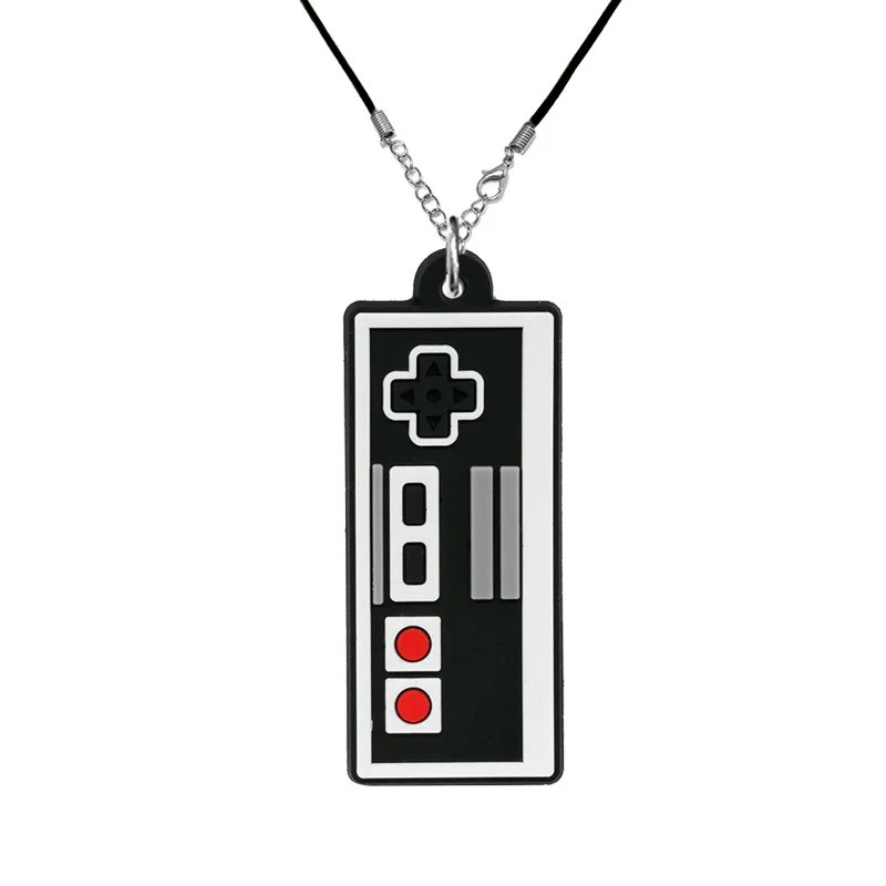 1/20pcs Gamepad PVC Necklace Retro Game Cartridge Handset Necklace Chain White Black Controller Pendant Chain Gifts for Women