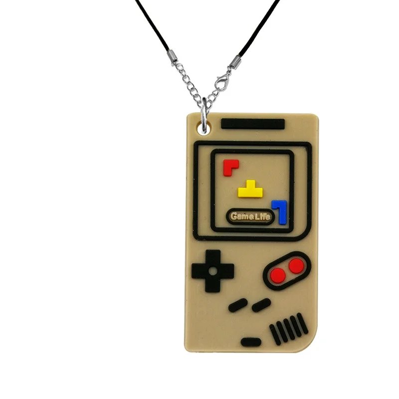 1/20pcs Gamepad PVC Necklace Retro Game Cartridge Handset Necklace Chain White Black Controller Pendant Chain Gifts for Women