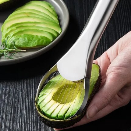 Avocado Knife Gadget Stainless Steel Cutter 2-in-1 Kitchen Tool