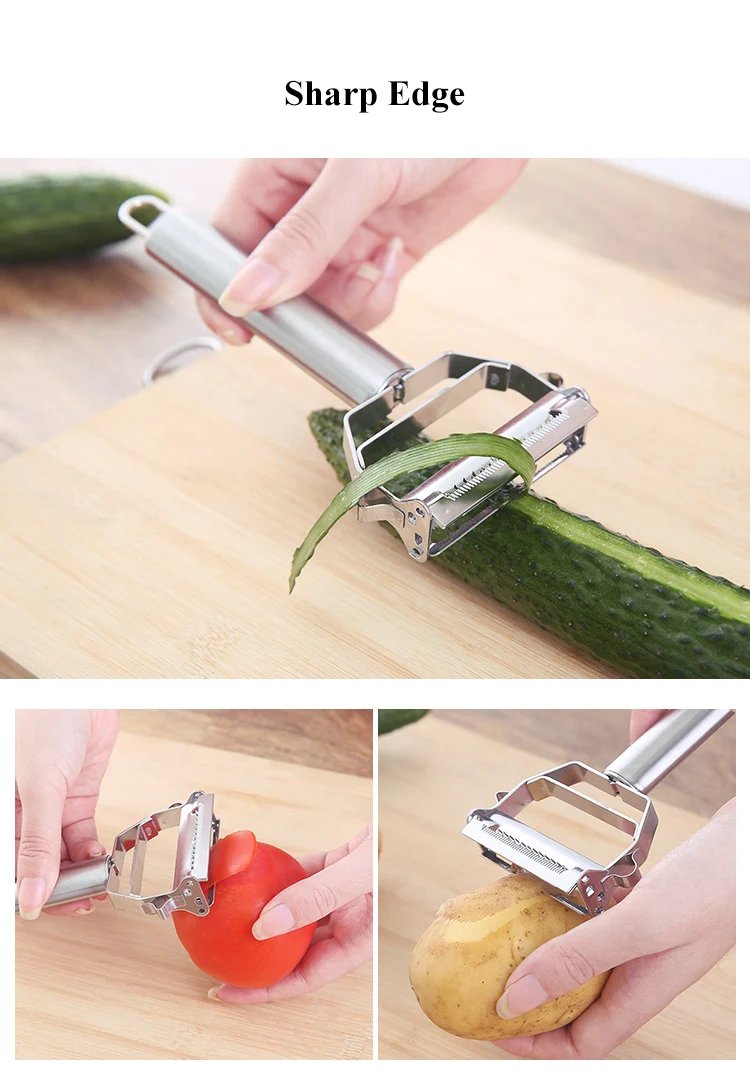 Multifunctional Stainless Steel Kitchen Peeler Fruit Vegetable Potato Carrot Cucumber Grater Julienne Durable Vegetable Slicer