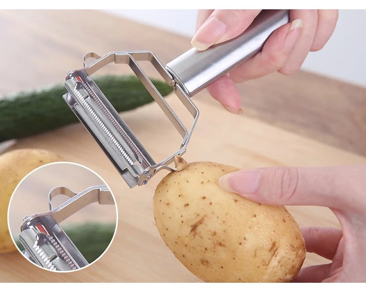 Multifunctional Stainless Steel Kitchen Peeler Fruit Vegetable Potato Carrot Cucumber Grater Julienne Durable Vegetable Slicer