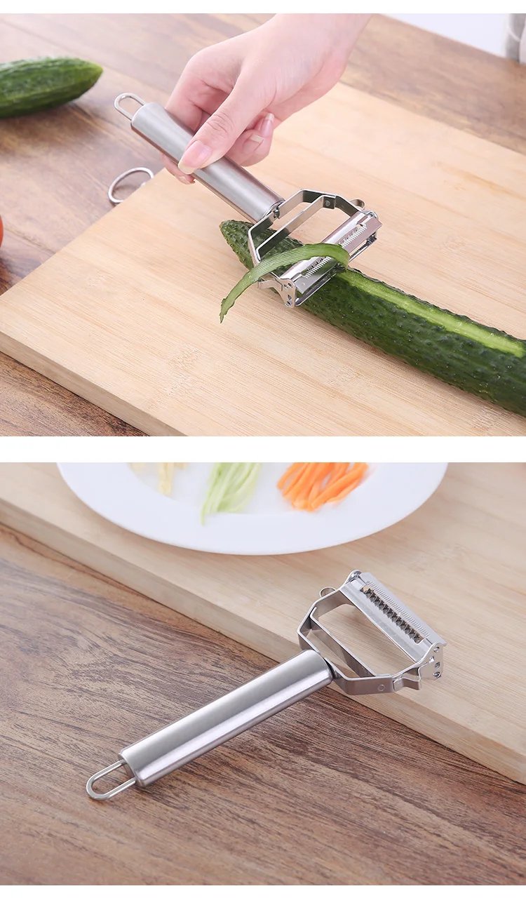 Multifunctional Stainless Steel Kitchen Peeler Fruit Vegetable Potato Carrot Cucumber Grater Julienne Durable Vegetable Slicer