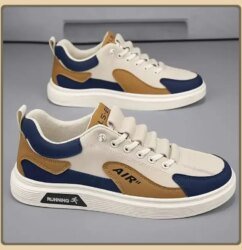 "New Men's Shoes with Low-Top Leather Fashion Casual Sneakers"