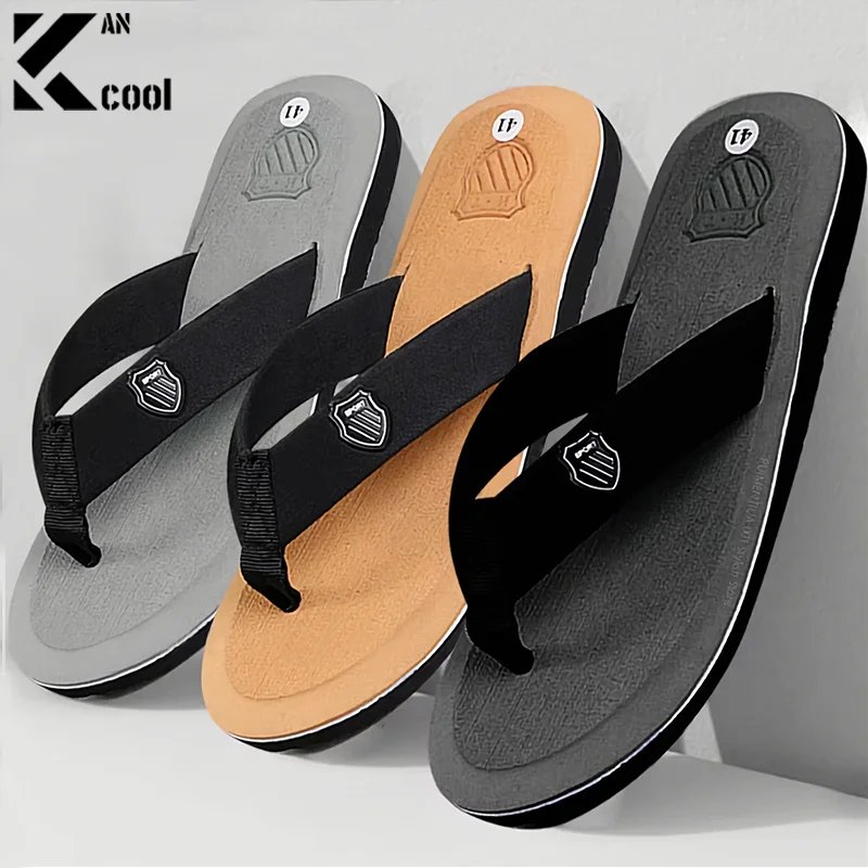 "Men's Casual Flip Flops Summer Non-Slip Flat Slides and Indoor House Slippers"