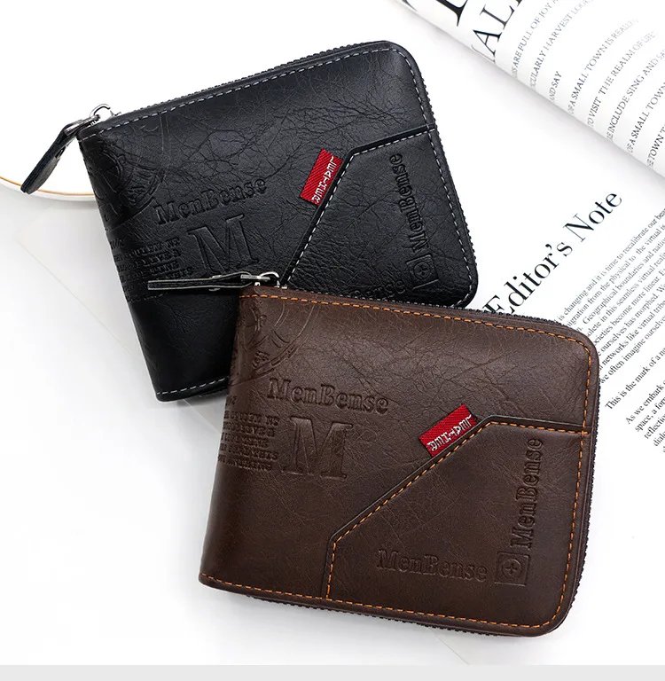 New Men Zipper Wallets Short Card Holder Vintage Male Wallet High Quality PU Leather Classic Coin Pocket Wallet For Boys New Men Zipper Wallets Short Card Holder Vintage Male Wallet High Quality PU Leather Classic Coin Pocket Wallet For Boys