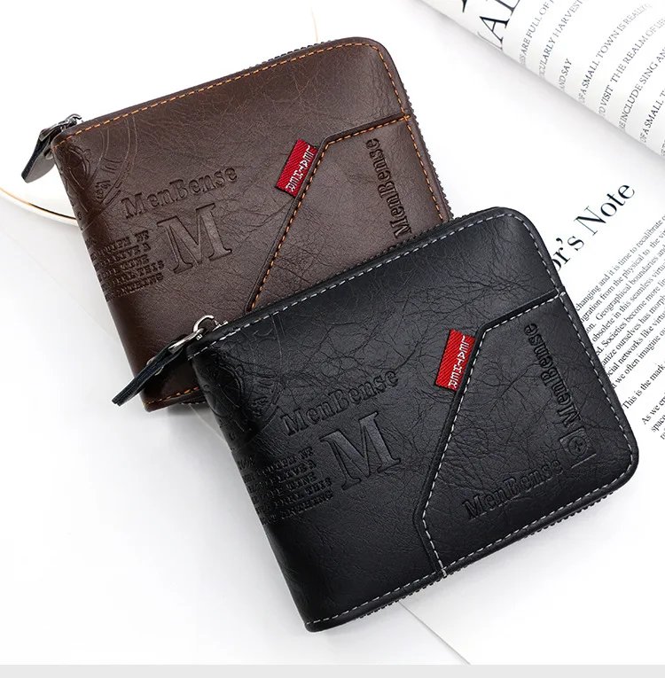 New Men Zipper Wallets Short Card Holder Vintage Male Wallet High Quality PU Leather Classic Coin Pocket Wallet For Boys New Men Zipper Wallets Short Card Holder Vintage Male Wallet High Quality PU Leather Classic Coin Pocket Wallet For Boys