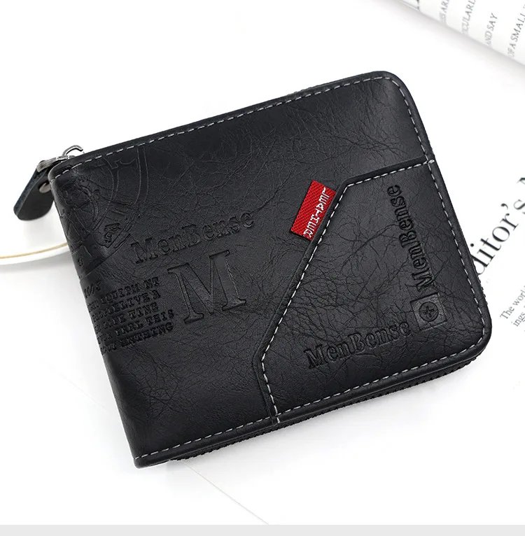 New Men Zipper Wallets Short Card Holder Vintage Male Wallet High Quality PU Leather Classic Coin Pocket Wallet For Boys New Men Zipper Wallets Short Card Holder Vintage Male Wallet High Quality PU Leather Classic Coin Pocket Wallet For Boys