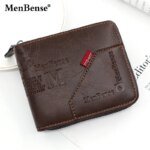 Men's Zipper Wallet Short Card Holder with PU Leather and Classic Coin Pocket"