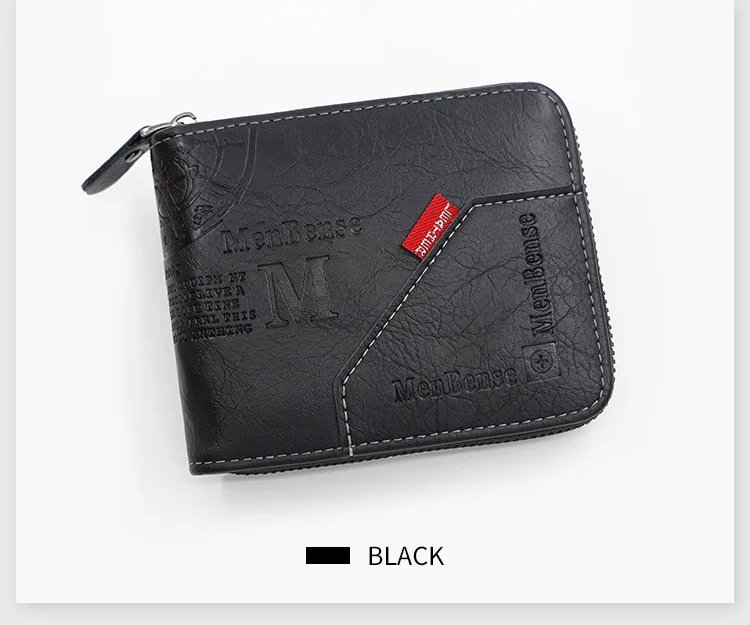 New Men Zipper Wallets Short Card Holder Vintage Male Wallet High Quality PU Leather Classic Coin Pocket Wallet For Boys New Men Zipper Wallets Short Card Holder Vintage Male Wallet High Quality PU Leather Classic Coin Pocket Wallet For Boys